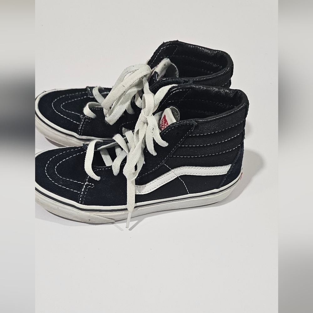 Vans High Top Black Suede Skater Little Kid Boy Girl Size 3 SK8-Hi - Picture 2 of 11